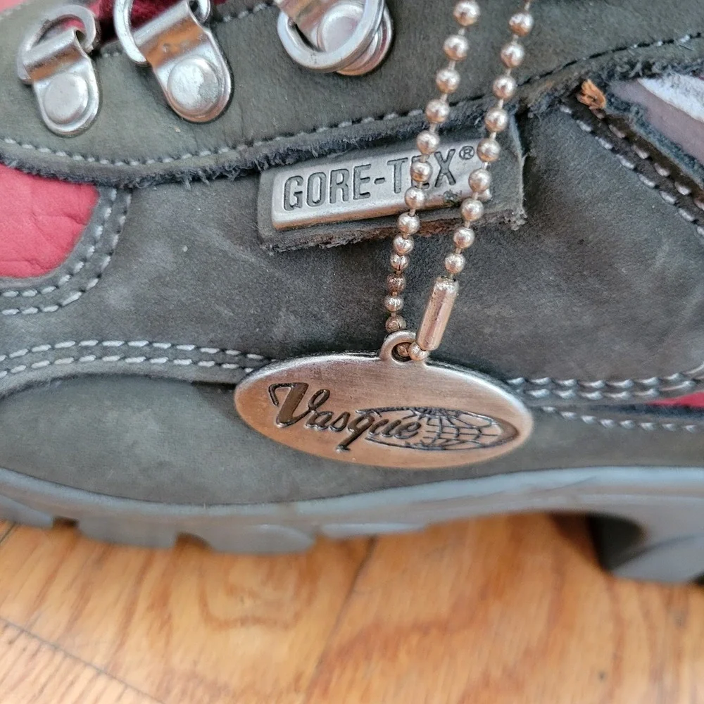 Vasque 7 Gore Tex Hiking Mountaineering Boot Red Gray Vibram Outdoor‎ Gore Tex